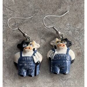 Vintage 90s Claire’s Cow Farmer Earrings
